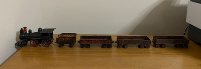 Cast Iron Floor Train Vintage Toy Original 5-piece Set ZA-99