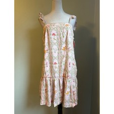 Aguabendita X target Pink Floral Ruffle Tiered Mini Dress m boho cottage fairy