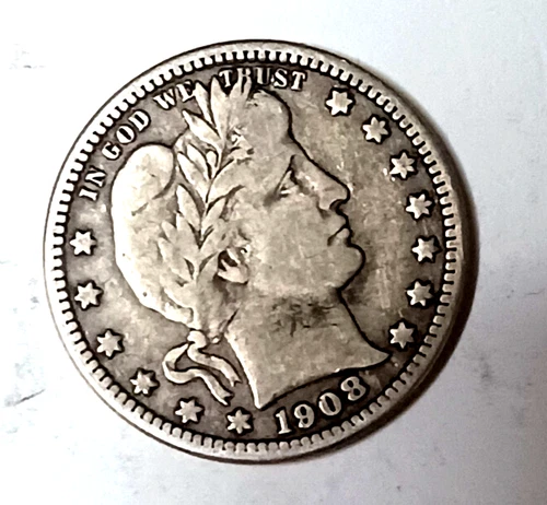 1908 D BARBER QUARTER  BETTER MM