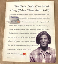 Mastercard credit card print ad 1994 orig vintage promo art 1990s retro slacker