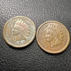 LOT Of Two 1907 Indian Head Pennies Bookend VG-F Features Nice Coins