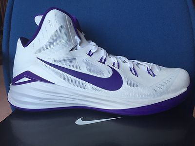 NIKE HYPERDUNK 2014 TB Men 18 BASKETBALL Shoe WHITE Purple UW