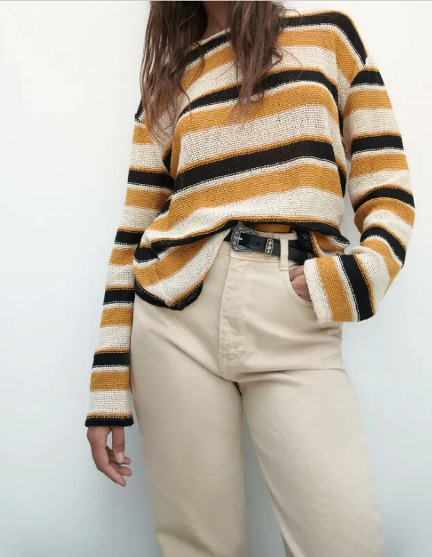 Zara top striped sweatshirt
