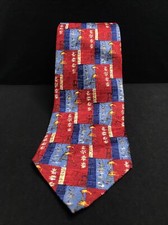 Ermenegildo Zegna Disegno Esclusivo 100 Silk / Abstract / Floral / Red / Blue