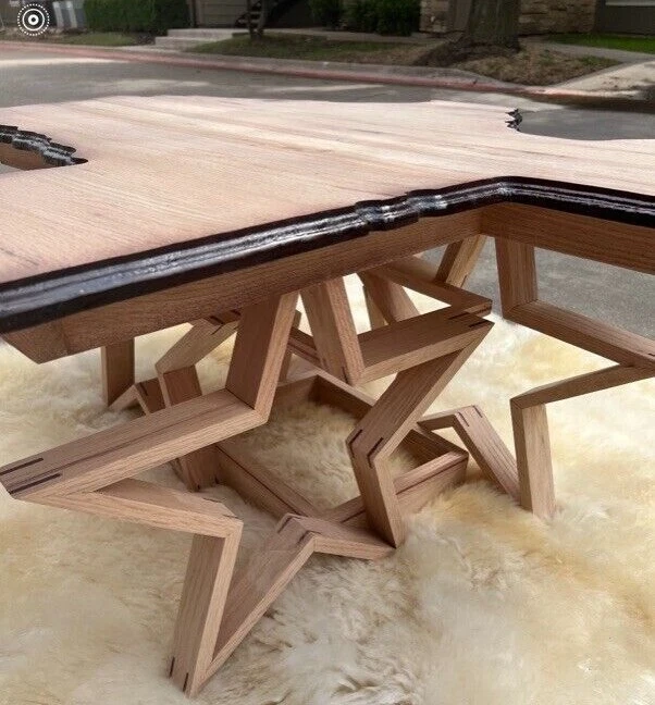 🔥Construida a medida *Roble macizo * Mesa del estado de Texas🔥Usar como mesa de café/comedor Foto 4 de 4