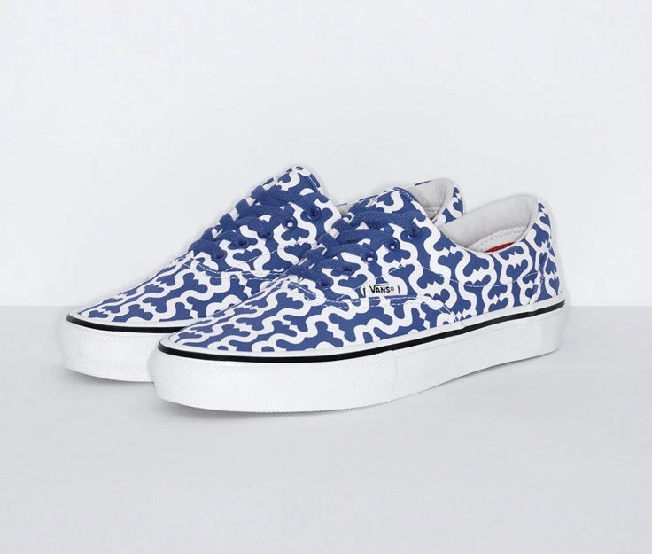 Supreme x Vans Monogram S Logo Skate Era   Bleu   UK9   en main   Authentique
