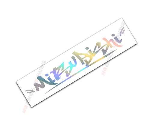 Windshield Decal Car Sticker Banner for Mitsubishi Rainbow Silver Holographic - Picture 1 of 2