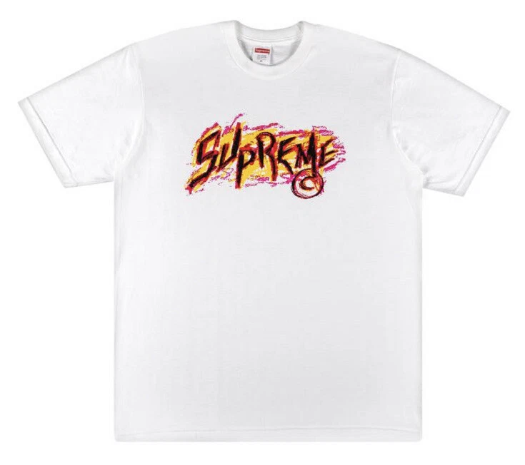 Grand T shirt blanc Supreme « Scratch »
