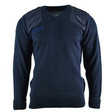 Genuine British Sweater army police pullover Commando Jumper blue V-neck Men NEW