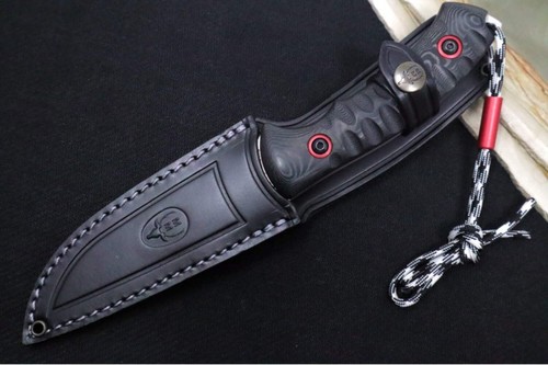 Muela Knives Phantom-12W Fixed Blade - Black Micarta Handle & Red Accents / X50C - Picture 4 of 5
