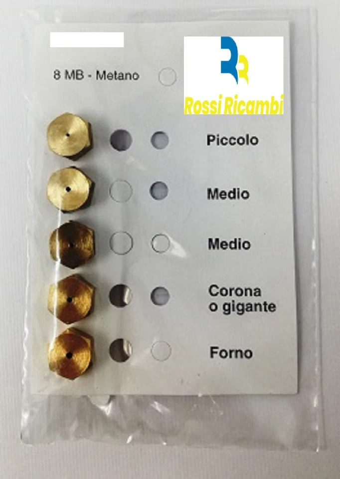 Nardi ugelli iniettori cucina 4 fuochi + forno gas metano filetto 8mb