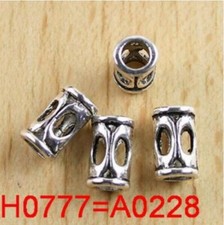 40pcs 10x6mm Hole Is 3.9mm Tibetan Silver Tube With Hole Spacer Beads H0777