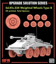 1/35 Rye Field Model #2077 SdKfz.234 Weighted Wheels Set Type B For RFM Kit