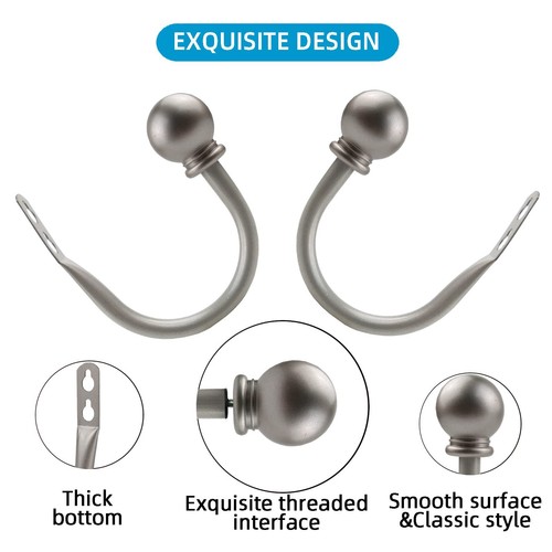 Curtain Holdbacks Curtain Hooks For Drapes With Screws Wall Mounted Decorative D - Picture 4 of 7