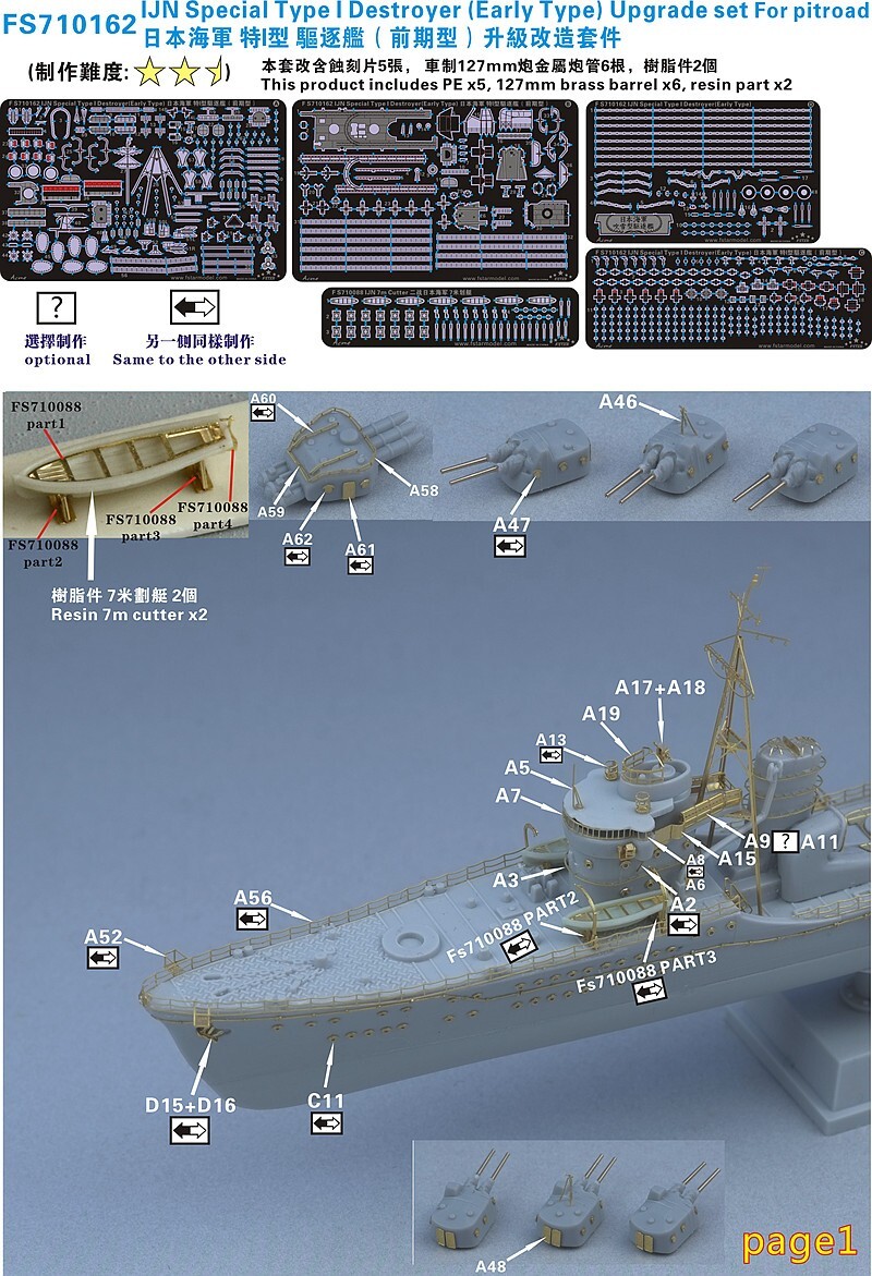 FS710162 WWII IJN Special Type I Destroyer (Early type) Upgrade
