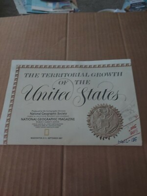 Vintage 1987 Collector's Map Territorial Growth Of The USA- National Geographic