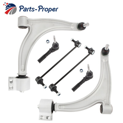Qty(6) Front Control Arms+Ball Joints Tie Rods Sway Bar Fits 04-12 Chevy Malibu