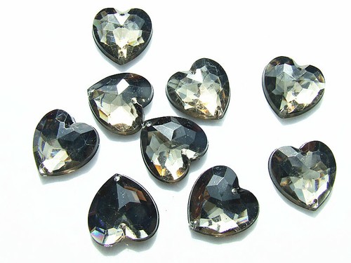 Acrylic Rhinestone Gems 16 mm Love Heart Flat Back Sew On Crystal Red Green Blue - Picture 11 of 57