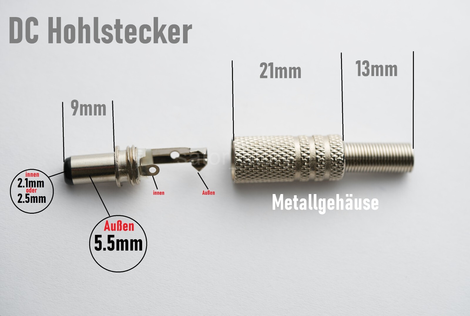 DC Hohlstecker Männlich Steckverbinder Netzteil Kupplung ...