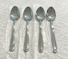 (4) New~ DASH-Of-THAT Stainless SYLVIA MIRROR 6 3/8" Teaspoons *FREE SHIPPING*
