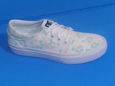   DC Girl's Youth #6 Trase TX Skate Shoe Floral Design Canvas NEW With box white