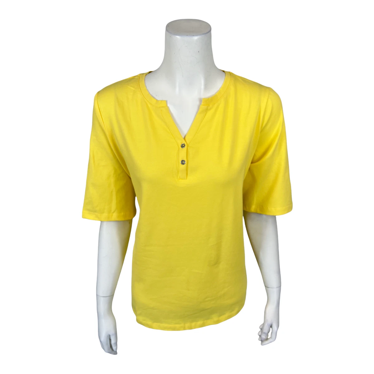 yellow v neck top