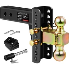 Adjustable Trailer Hitch Fits 2.0-Inch Receiver 2" & 2-5/16" Ball Drop Hitches