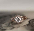 Stunning 18K Rose GOLD Filled Women's Big Crystal Fashion Ring Vintage Look 1ct