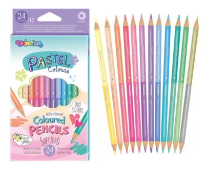 COLORINO zweiseitig Buntstifte Farbstifte Malstifte 12 Stück = 24 Farben pastell