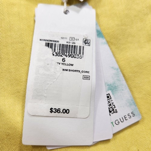 Guess Boys Shorts Size 6 Bright Yellow Cuffed Smart Organic Cotton (20) - Picture 5 of 9