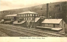 WASHBURN'S CHAIR SHOPS, ERVING, MASSACHUSETTS, VINTAGE POSTCARD