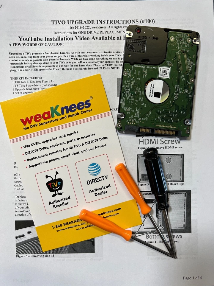 TiVo BOLZEN REPARATURSATZ FÜR ALLE SCHRAUBEN (VOX, PLUS, OTA, etc.) - 500 GB Festplatte