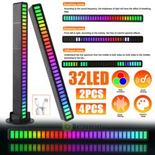 2/4x RGB Sound Activated Music Rhythm Lamp Bar Wireless LED Ambient Lights