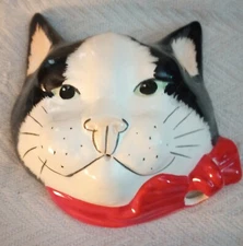 Vintage Babbacombe Pottery Kitty Cat String & Scissor Holder England Kitty
