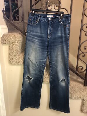 Levi's 512 Boot Cut Perfectly Slimming Womens Distressed Jeans Blue Size 12PM