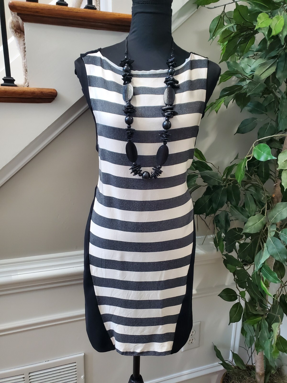 Zara Basic Women's Striped Polyester Round Neck S… - image 1