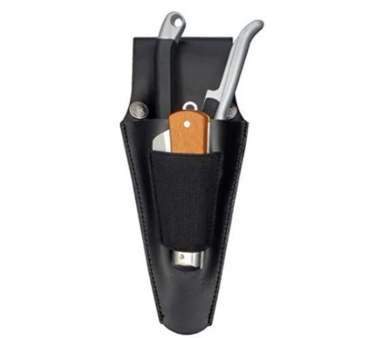 waist belt Bag Garden tool pruning scissors pliers pocket Cow Leather black Q26 - Image 2 of 4