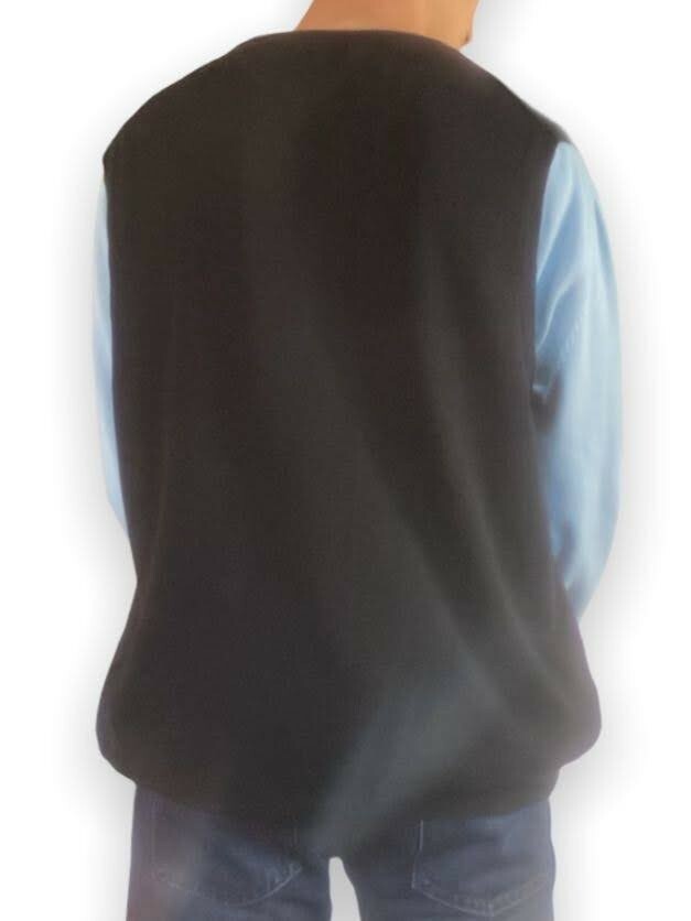 Pull Sans Manches Chaps Noir – Col V, Coton, Taille XL, Très Bon état