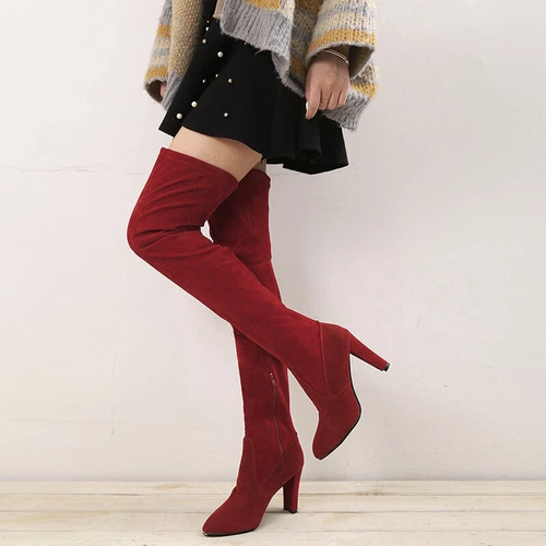 Thigh High Boots Ladies Over The Knee Mid Heel Office Womens Casual Shoes Sizes - Picture 10 of 23