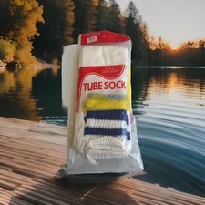 VTG Tube Socks Full Cushion 80's Acrylic Size 9-11 Pillow Soft NWT Blue.