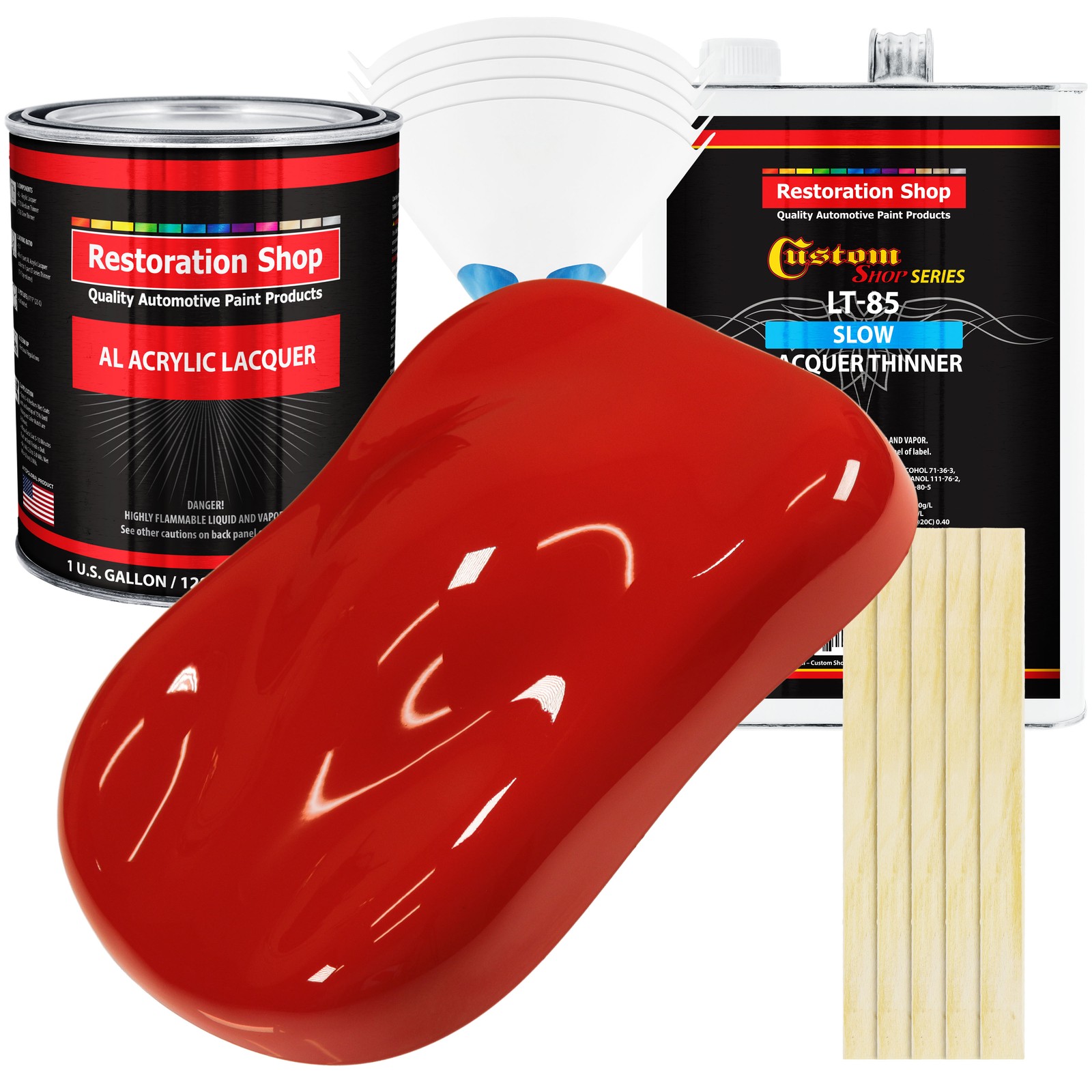 Swift Red Acrylic Lacquer Gallon Auto Paint Kit, Slow Thinner