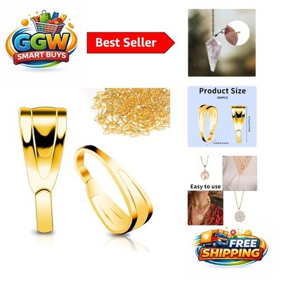 200 Pcs Gold Pinch Bails for Jewelry Making - Elegant DIY Connector Clips