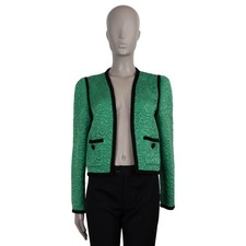 72354 auth VALENTINO green 2025 APRES L'HIVER FLORAL QUILTED Jacket XS