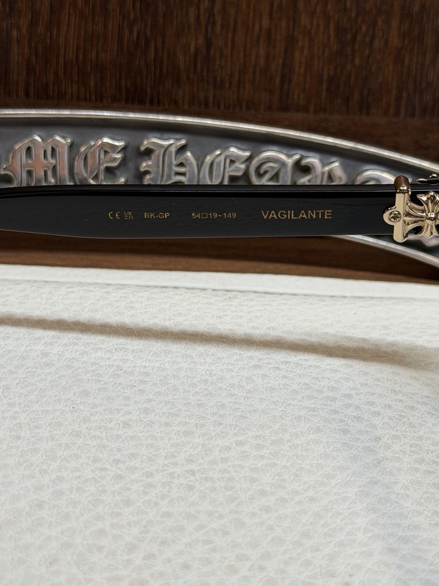 Chrome Hearts Vagilante Sunglasses Black/Gold | eBay