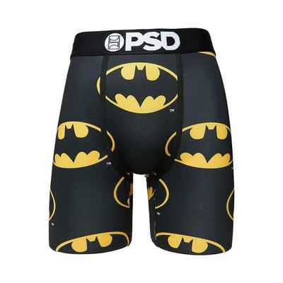 PSD Yellow Black Batman Mesh Front & Back Panels Long 7'' Inseam Boxers Men's XL