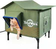 Outdoor Cat House Heated Cat House for outside with Elevated Base Cat-Attracting