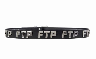 FTP FuckThePopulation Metal Logo Belt Full Grain Italian Leather Size XXL