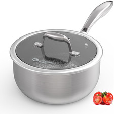 Cacerola Acero Inoxidable 3 QT Antiadherente Cer&aacute;mico Apta Inducci&oacute;n, Nuevo
