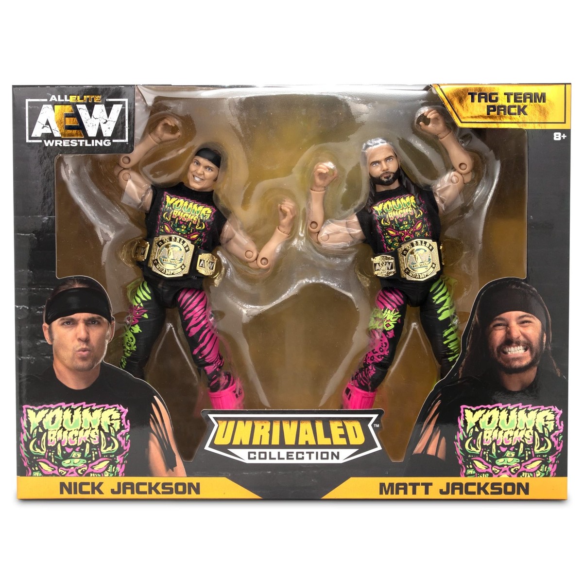 AEW　マット・ジャクソン　ニック・ジャクソン　フィギュア　2体セット All Elite Wrestling UNRIVALED 2 Pack - The Young Bucks - 6-Inch