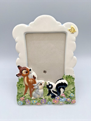 RARE Schmid Bambi Frame Disney Babies Classic Collection Hand Painted CHIP READ